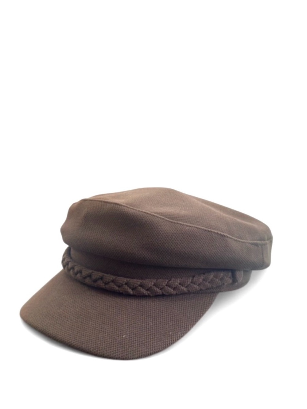 Y2K Classic Brown Cabbie Hat with Braided Band (NWT) - Picture 1 of 4